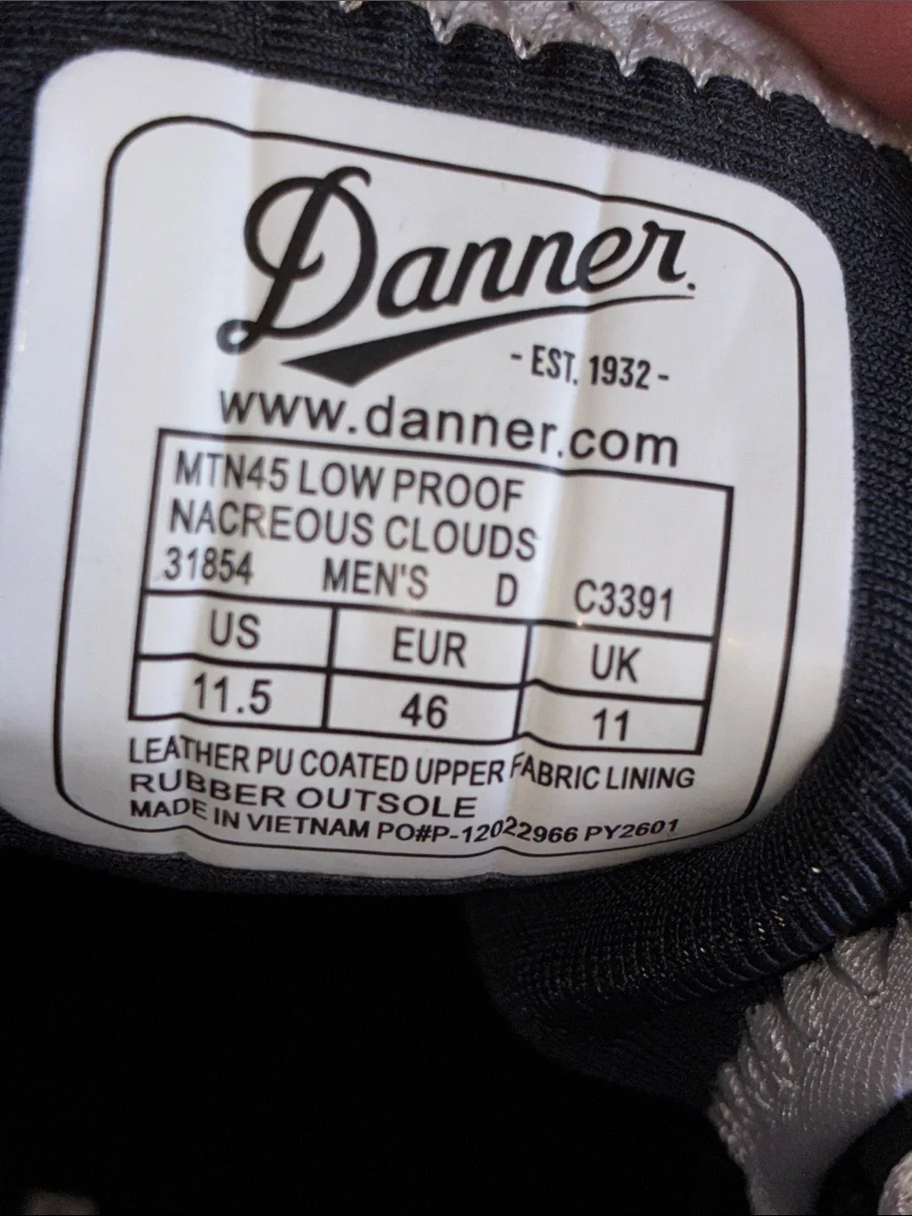 New Danner Proof x Danner MTN45 Low Nacreous Clouds 11.5